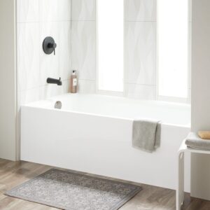 Signature Hardware Sitka 60″ x 32″ Three Wall Alcove Acrylic Soaking Tub – Less Drain view 3