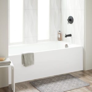 Signature Hardware Sitka 60″ x 32″ Three Wall Alcove Acrylic Soaking Tub – Less Drain view 4