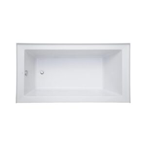 Signature Hardware Sitka 60″ x 32″ Three Wall Alcove Acrylic Soaking Tub with Left Drain view 2