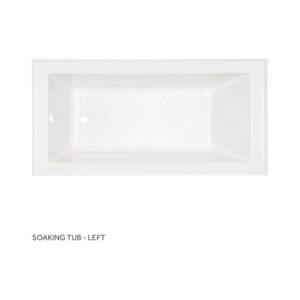 Signature Hardware Sitka 60" x 32" Three Wall Alcove Acrylic Soaking Tub with Left Drain
