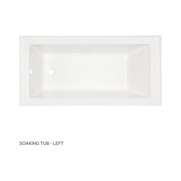 Signature Hardware Sitka 60″ x 32″ Three Wall Alcove Acrylic Soaking Tub with Left Drain